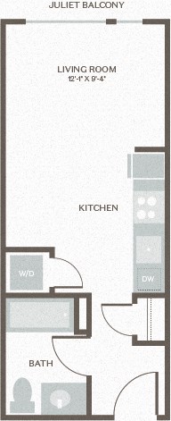 Maris Seattle, WA Studio 4 415 SF